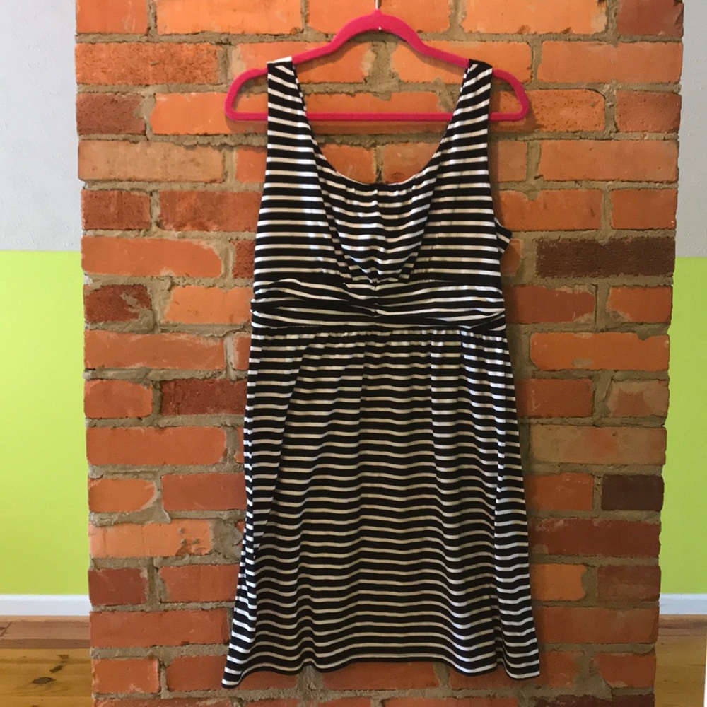 Black and white striped dress